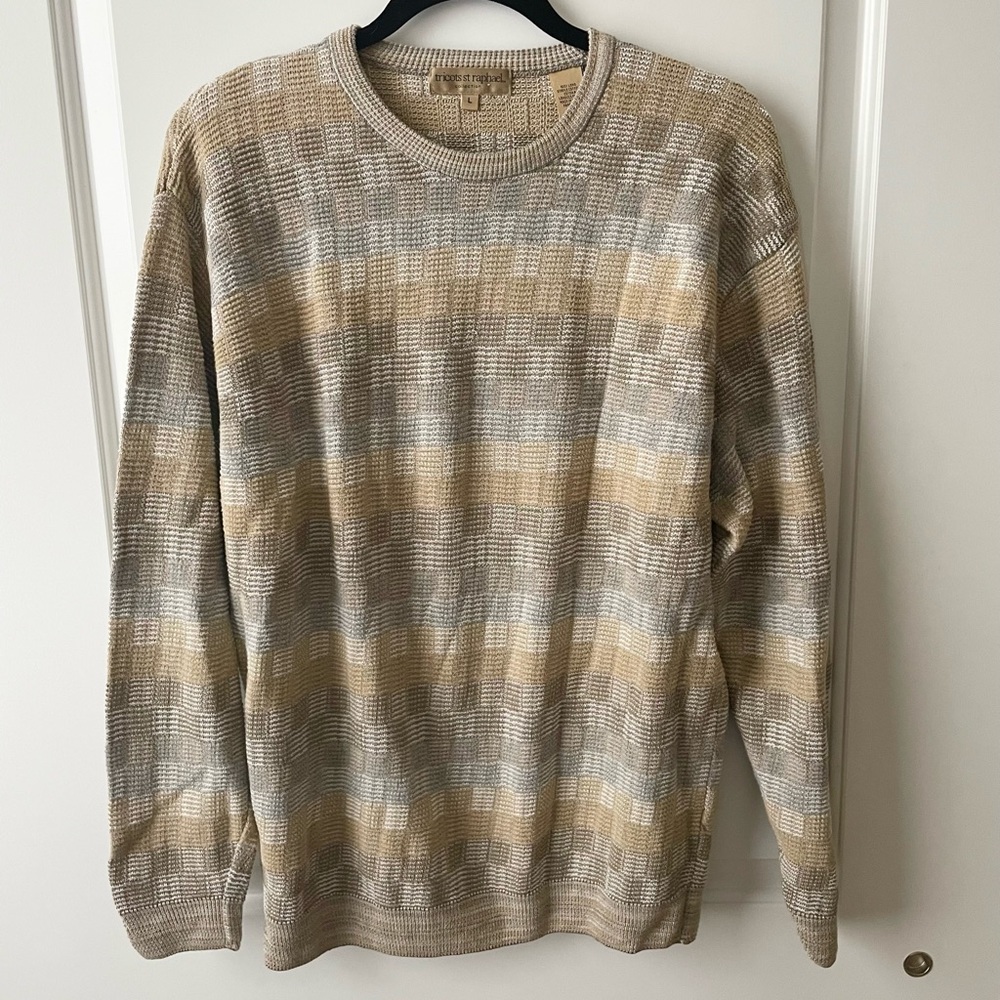 Vintage Soft Cotton Geometric Coogi Tricots st raphael earth tones sweater